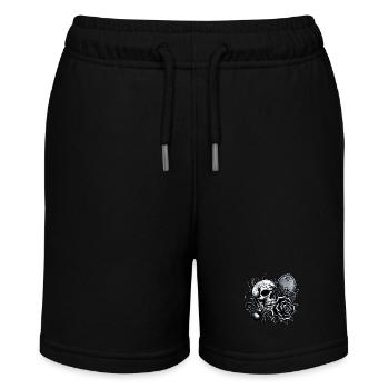 Dunkle Symphonie: Schädel, Spinnen und Kreuze - Stanley/Stella Teenager Bio-Joggingshorts MINI BOLTER - Schwarz - Vorne