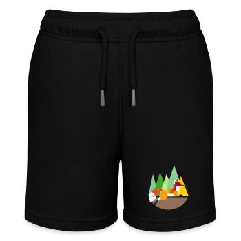 Fuchs Motiv – Ruhe und Natur im geometrischen Stil - Stanley/Stella Teenager Bio-Joggingshorts MINI BOLTER - Schwarz - Vorne
