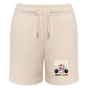 Einhorn hebt Gewichte Laden - Stanley/Stella Teenager Bio-Joggingshorts MINI BOLTER - Natur - Vorne