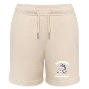 Schulkind 1. Klasse Geschenke Einschulung Kinder - Stanley/Stella Teenager Bio-Joggingshorts MINI BOLTER - Natur - Vorne