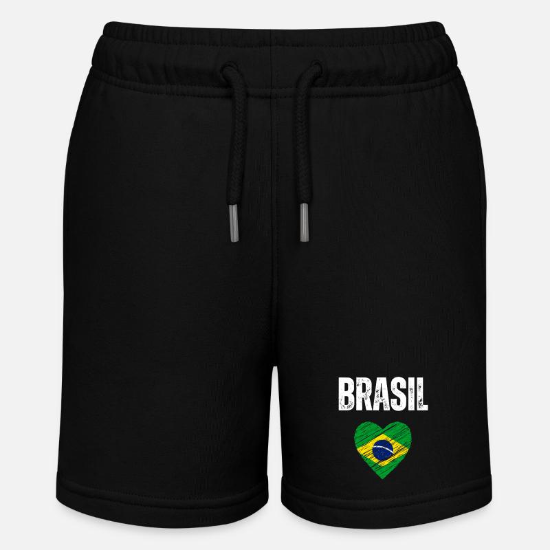 J’aime le Brésil, drapeau du Brésil - Short bio MINI BOLTER Stanley/Stella Ado - noir