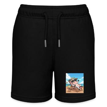 Cool cow - Stanley/Stella MINI BOLTER Organic Teen Jogging Shorts - black - Front