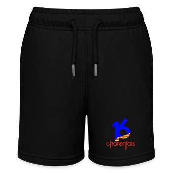 16 Charentais Blau Rot - Stanley/Stella Teenager Bio-Joggingshorts MINI BOLTER - Schwarz - Vorne