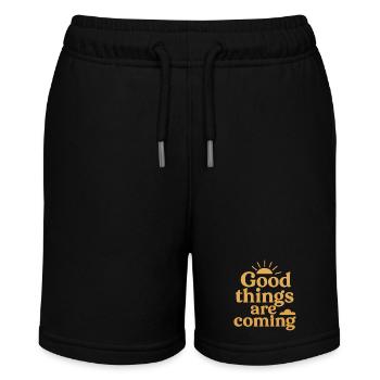 Good things are coming - Stanley/Stella MINI BOLTER Organic Teen Jogging Shorts - black - Front