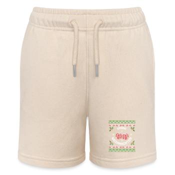 Frohe Weihnachten Geschenke Muster Ugly Shirt - Stanley/Stella Teenager Bio-Joggingshorts MINI BOLTER - Natur - Vorne
