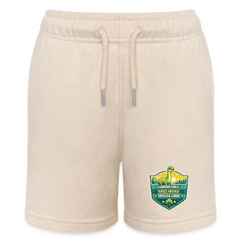 Langer Hals Dino Schildmotiv - Stanley/Stella Teenager Bio-Joggingshorts MINI BOLTER - Natur - Vorne
