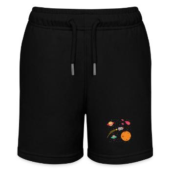 Space Rocket Stars Space Solar System Kids - Stanley/Stella MINI BOLTER Organic Teen Jogging Shorts - black - Front