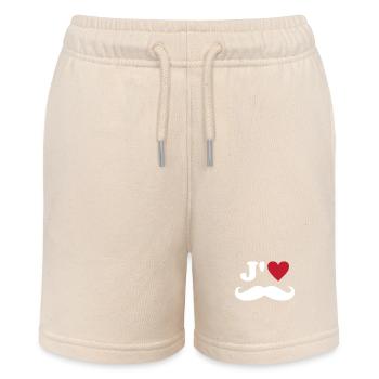 Ich liebe Schnurrbart, Valentinstag, Ehemann, Vater, Liebe - Stanley/Stella Teenager Bio-Joggingshorts MINI BOLTER - Natur - Vorne