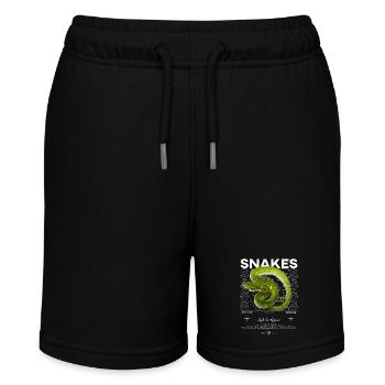 Grüner Baum Python Moderner Streetwear Reptilienpfleger - Stanley/Stella Teenager Bio-Joggingshorts MINI BOLTER - Schwarz - Vorne