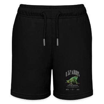 Jackson's Chamäleon Streetwear Eidechsenwärter - Stanley/Stella Teenager Bio-Joggingshorts MINI BOLTER - Schwarz - Vorne