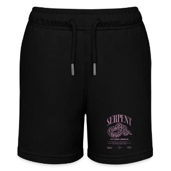 Ball Python Moderne Reptilienwärter Streetwear - Stanley/Stella Teenager Bio-Joggingshorts MINI BOLTER - Schwarz - Vorne