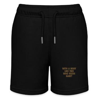 Mit einem Körper wie diesem, der Haare braucht Glatze Mann - Stanley/Stella Teenager Bio-Joggingshorts MINI BOLTER - Schwarz - Vorne