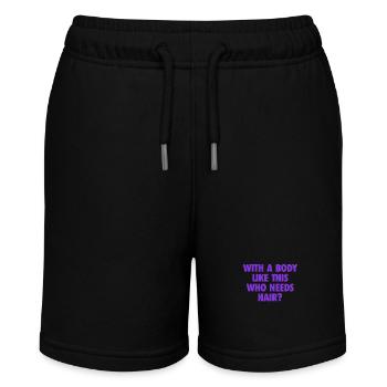Mit einem Körper wie diesem, der Haare braucht Glatze Mann - Stanley/Stella Teenager Bio-Joggingshorts MINI BOLTER - Schwarz - Vorne