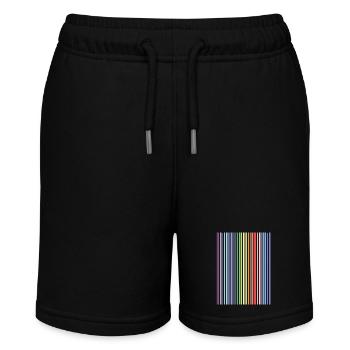 Pastellfarben - Streifen - Stanley/Stella Teenager Bio-Joggingshorts MINI BOLTER - Schwarz - Vorne