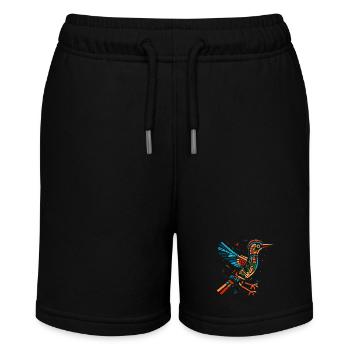 Bird Whimsy: Colorful pop art Inspired Tee - Stanley/Stella MINI BOLTER Organic Teen Jogging Shorts - black - Front
