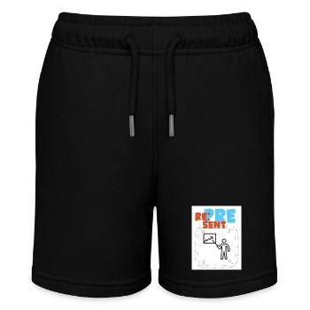 Darstellen. Zeigen Sie sich von Ihrer guten Seite. - Stanley/Stella Teenager Bio-Joggingshorts MINI BOLTER - Schwarz - Vorne
