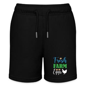 Fresh Farm Eggs - Stanley/Stella Teenager Bio-Joggingshorts MINI BOLTER - Schwarz - Vorne