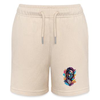 Bunt Verhüllt: Die Maskenträgerin - Stanley/Stella Teenager Bio-Joggingshorts MINI BOLTER - Natur - Vorne