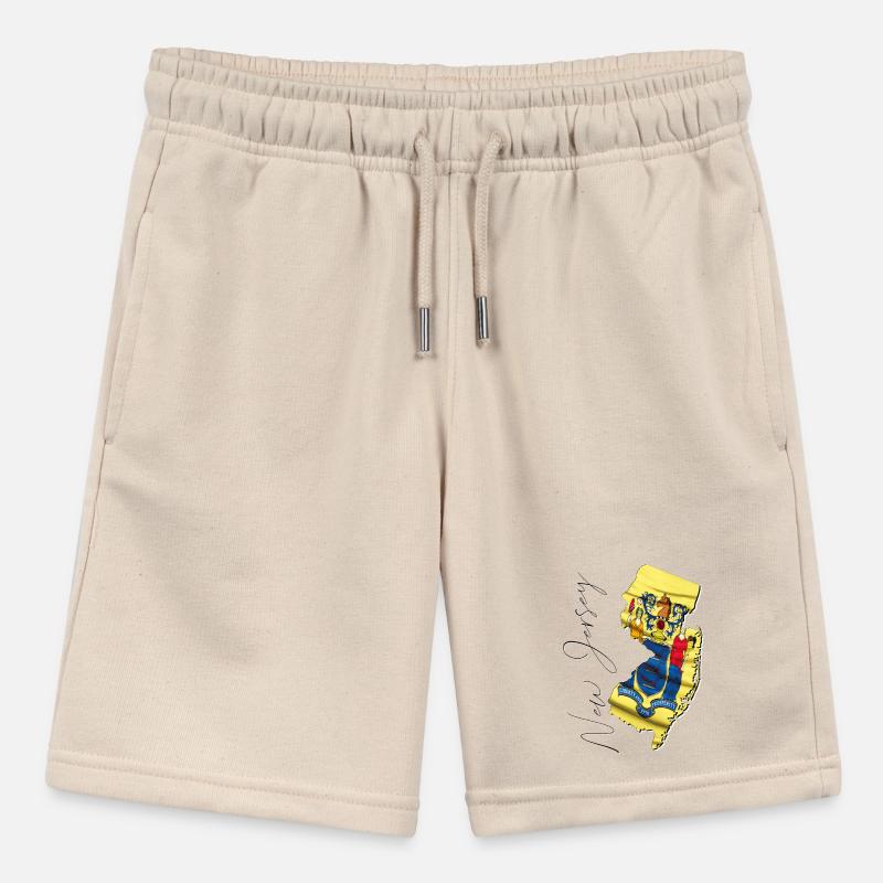New Jersey (USA) | echte Flagge | Flag Map Script Stanley/Stella Teenager Bio-Joggingshorts MINI BOLTER