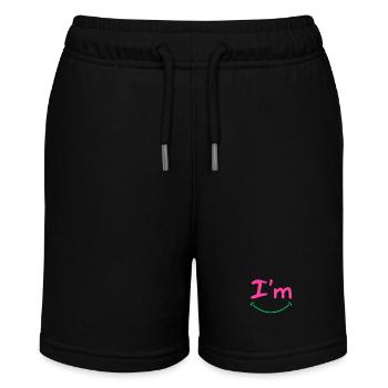 Ich bin 😊 - Stanley/Stella Teenager Bio-Joggingshorts MINI BOLTER - Schwarz - Vorne