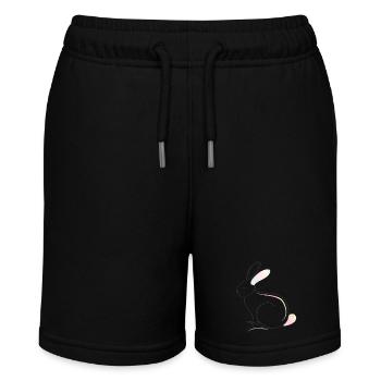 Illustration de lapin minimaliste pour le printemps - Short bio MINI BOLTER Stanley/Stella Ado - noir - Devant