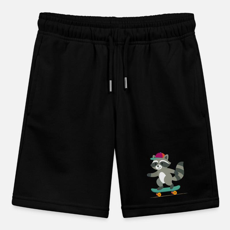 Skateboard-Waschbär mit Basecap Stanley/Stella Teenager Bio-Joggingshorts MINI BOLTER