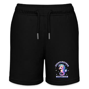 Seahorse Badge Passed Girl - Stanley/Stella MINI BOLTER Organic Teen Jogging Shorts - black - Front