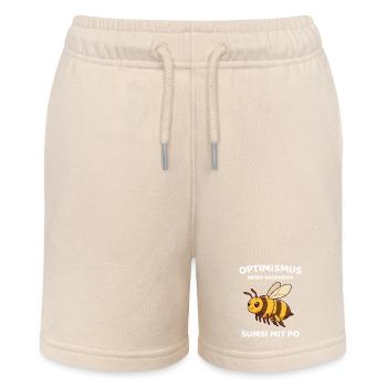 Optimismus heißt umgekehrt Sumsi mit Po Biene - Stanley/Stella Teenager Bio-Joggingshorts MINI BOLTER - Natur - Vorne