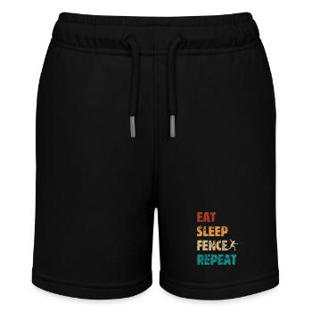 Eat Sleep Fence Repeat - Fencer Saying - Stanley/Stella MINI BOLTER Organic Teen Jogging Shorts - black - Front