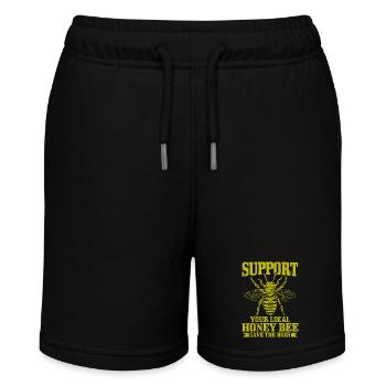 Imker Geschenk Bienen - Stanley/Stella Teenager Bio-Joggingshorts MINI BOLTER - Schwarz - Vorne