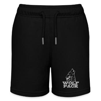Wolf Pack Geschenk - Stanley/Stella Teenager Bio-Joggingshorts MINI BOLTER - Schwarz - Vorne