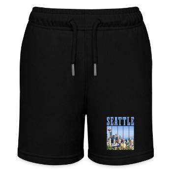 Seattle Washington Souvenir Geschenk - Stanley/Stella Teenager Bio-Joggingshorts MINI BOLTER - Schwarz - Vorne