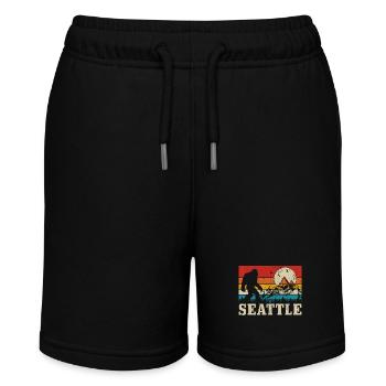 Seattle Washington Souvenir Geschenk - Stanley/Stella Teenager Bio-Joggingshorts MINI BOLTER - Schwarz - Vorne