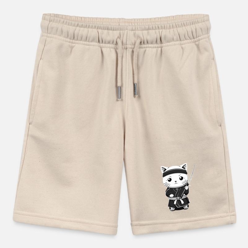 Cat Samurai Kawaii Funny Gift Stanley/Stella MINI BOLTER Organic Teen Jogging Shorts