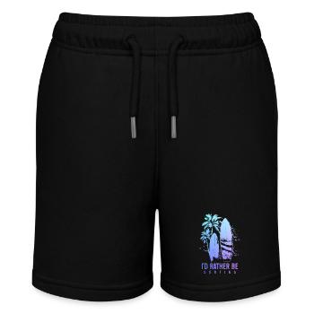 Surfen Surfer Geschenk - Stanley/Stella Teenager Bio-Joggingshorts MINI BOLTER - Schwarz - Vorne