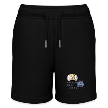 Wecker Getriebe Uhrzeit Katze Bett schlafen müde - Stanley/Stella Teenager Bio-Joggingshorts MINI BOLTER - Schwarz - Vorne