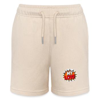 Alles Gute zum Valentinstag T-Shirt MEINE LIEBE - Stanley/Stella Teenager Bio-Joggingshorts MINI BOLTER - Natur - Vorne