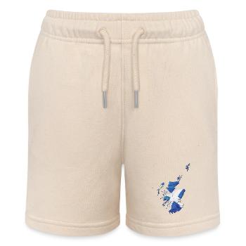 Scotland flag in Scotland map - Stanley/Stella MINI BOLTER Organic Teen Jogging Shorts - soft Ecru - Front
