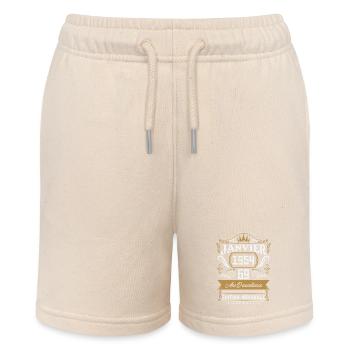 January 1954 69 years retro birthday gift - Stanley/Stella MINI BOLTER Organic Teen Jogging Shorts - soft Ecru - Front