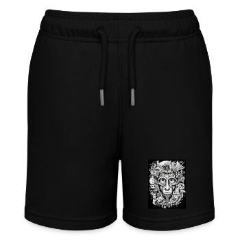 [MB] "Wise Look" Pensive Monkey - Stanley/Stella MINI BOLTER Organic Teen Jogging Shorts - black - Front