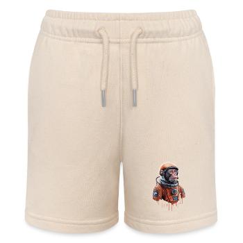 Space Adventure with an Astronaut Monkey - Stanley/Stella MINI BOLTER Organic Teen Jogging Shorts - soft Ecru - Front