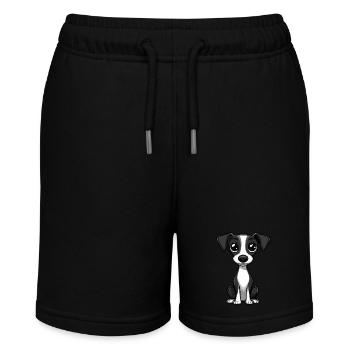 Whippet Hund Comic Baby - Stanley/Stella Teenager Bio-Joggingshorts MINI BOLTER - Schwarz - Vorne