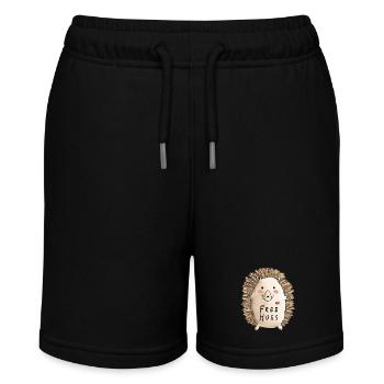 Free Hugs Igel I Kinder Comic Geschenk Herbst - Stanley/Stella Teenager Bio-Joggingshorts MINI BOLTER - Schwarz - Vorne