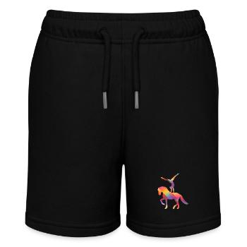 Voltigieren - Voltigierer - Volti - Pferde - Stanley/Stella Teenager Bio-Joggingshorts MINI BOLTER - Schwarz - Vorne