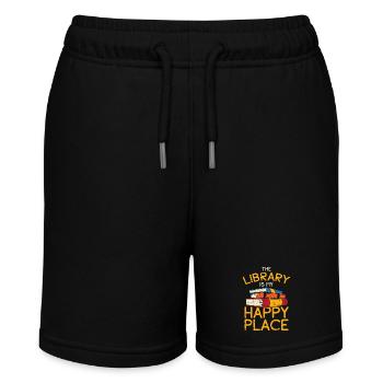 Bibliothek Bücher Lesen Geschenk - Stanley/Stella Teenager Bio-Joggingshorts MINI BOLTER - Schwarz - Vorne