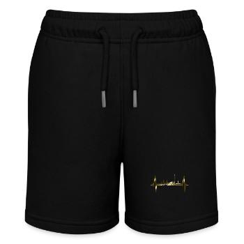 Hamburg Skyline Herzschlag Hamburger Hafen Gold - Stanley/Stella Teenager Bio-Joggingshorts MINI BOLTER - Schwarz - Vorne