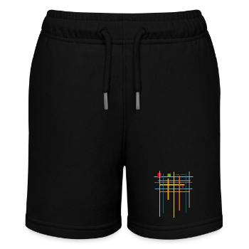 Architektur Minimal Muster 25 - Stanley/Stella Teenager Bio-Joggingshorts MINI BOLTER - Schwarz - Vorne
