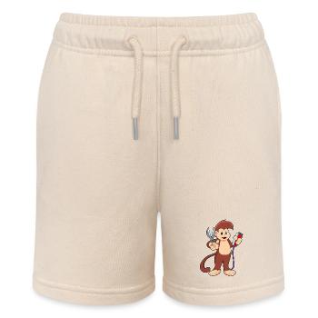 Affe Friseur Schere - Stanley/Stella Teenager Bio-Joggingshorts MINI BOLTER - Natur - Vorne