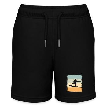 Wakeskaten Wakeskating Wakeskater Wakeboard - Stanley/Stella Teenager Bio-Joggingshorts MINI BOLTER - Schwarz - Vorne