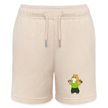 Hamster Bodybuilder Hanteln Bodybuilding - Stanley/Stella Teenager Bio-Joggingshorts MINI BOLTER - Natur - Vorne